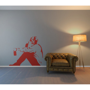 GLIX Banksy "Einstein" - samolepka na zeď Oranžová 75 x 50 cm