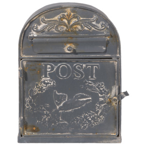 Kovová poštovní schránka tmavě šedá, Clayre & Eef