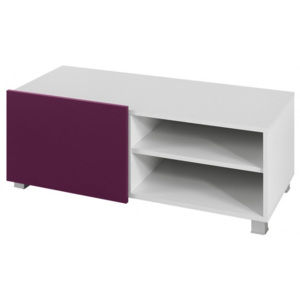 Televizní stolek GORDIA 1D - fialová/bílá