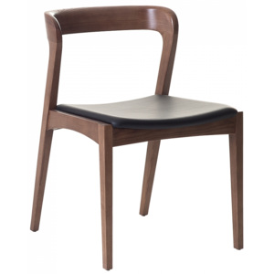 Dřevěná jídelní židle s koženým sedákem - ASTORIA