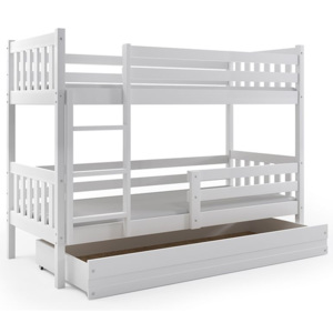 Patrová postel RINOCO + ÚP + matrace + rošt ZDARMA, 190x80, bílý, bílá