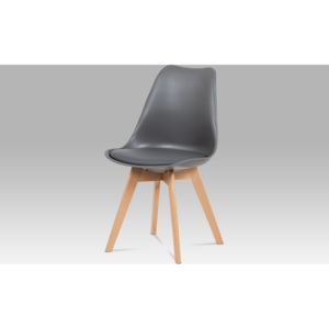Artium Jídelní židle| plast | koženka | masiv | 4 barvy Barva: šedá