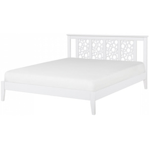 Bílá dekorativní dřevěná postel 160x200 cm - CAEN