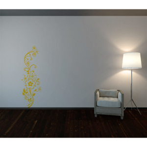 GLIX Květinová dekorace - samolepka na zeď Žlutá 50 x 140 cm