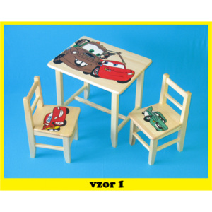 Dětský stůl s židlemi Auta + malý stoleček zdarma !! (Výběr ze čtyř vzorů + malý stoleček zdarma !!)