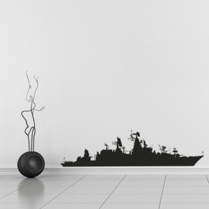 Samolepka na zeď - Válečná loď (60x16 cm)
