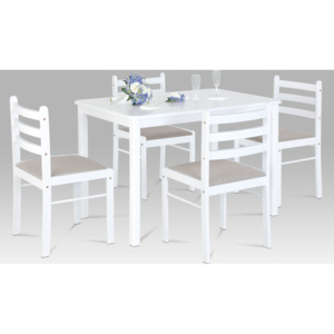 Artium Jídelní set | stůl 114x70cm | 4ks židle | bílá barva