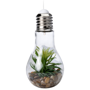 Dekorace s květinami - lampa LED, visící žárovka