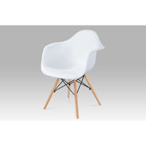 Jídelní židle ZCT-719 WT1, plast bílý / natural