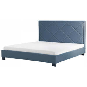 Tmavě modrá čalouněná postel 160x200 cm - MARSEILLE