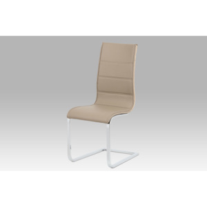 Jídelní židle koženka cappuccino překližka San Remo chrom WE-5028 CAP