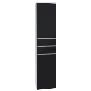 Závěsná koupelnová skříňka KARA, 35x160x35, bílá/černý lesk