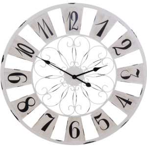 Kovové nástěnné hodiny, barva černá, Ø 75 cm
