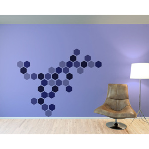 GLIX Včelí plástev - samolepka na zeď Modrá 100 x 50 cm