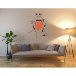 GLIX Lips Swag - samolepka na zeď Černá a oranžová 50 x 70 cm