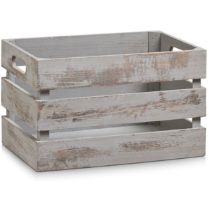 Ukládací box VINTAGE, dřevěný, barva šedá, 31x21x19 cm, ZELLER