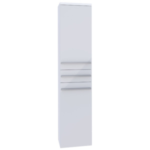 Závěsná koupelnová skříňka KARA, 35x160x35, bílá/bílý lesk