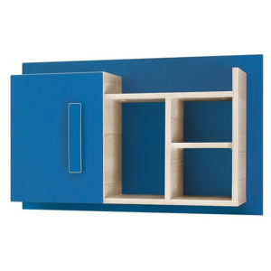 Závěsná skříňka BREGI 1D - jasan/modrá