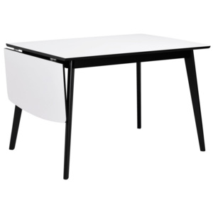 Černobílý jídelní stůl se sklápěcí deskou Folke Olivia, délka 120 + 40 cm