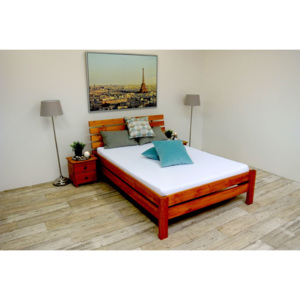 Vyvýšená postel z masivu FAIRYTALE + rošt ZDARMA, 90x200, olše-lak
