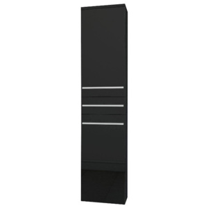 Závěsná koupelnová skříňka KARA, 35x160x35, černá/černý lesk