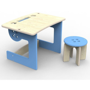 Dětský stoleček se židličkou Knoflík dřevěný Barva: šedá