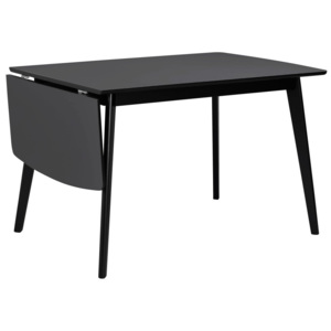 Černý jídelní stůl se sklápěcí deskou Folke Olivia, délka 120 + 40 cm
