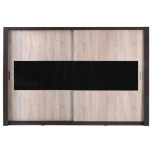 Šatní skříň Gibi 180 - černé sklo - více barevných kombinacích - mat