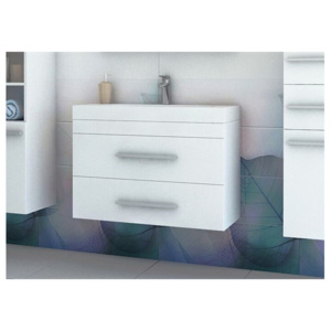 Koupelnová skříňka pod umyvadlo KOLI, 80x50x40, bílá/bílý lesk