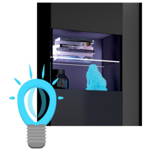 Obývací systém Calabrini - LED osvětlení komoda - modrá