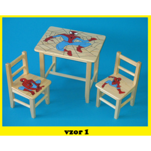 Dětský Stůl s židlemi Spiderman + malý stoleček zdarma !! (+ malý stoleček zdarma !!)