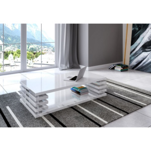 Konferenční stolek DOURO, 120x44x60, bílý lesk