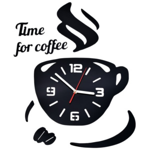 TZB Designové nástěnné hodiny Diy Coffee - černé