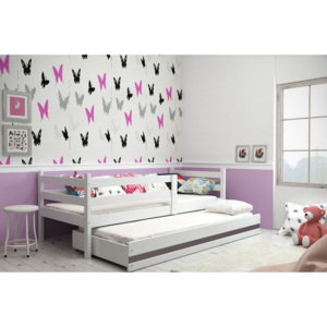Dětská postel RAFAL 2 + matrace + rošt ZDARMA, 90x200 cm,bílý, grafit