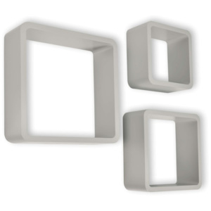 TZB Nástěnné poličky Cube šedé - sada 3 kusů