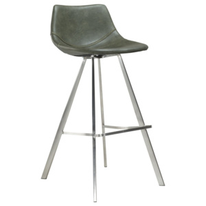 Zelená barová židle s ocelovým podnožím DAN–FORM Pitch