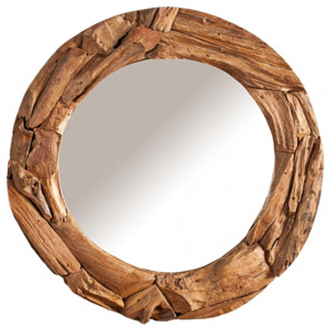 Inviro Nástěnné zrcadlo TRIBE 80cm dřevěné