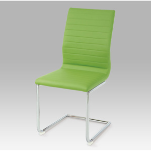 Artium Jídelní židle chrom / koženka zelená - HC-038-1 GRN