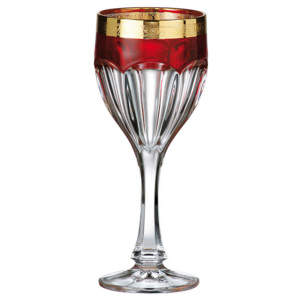 Set Sklenice na víno Safari rubín - zlato 6x, bezolovnatý crystalite, objem 290 ml