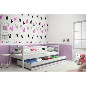 Dětská postel RAFAL + matrace + rošt ZDARMA, 80x190 cm, bílý, grafit