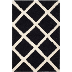 Vlněný koberec Sophie Black, 91x152 cm