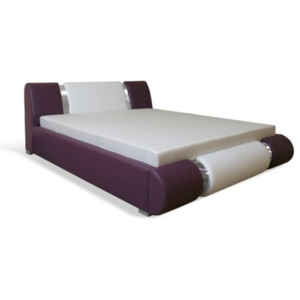 Čalouněná postel AGARIO II, 140x200, střed: D511 (bílá)/ boky: D502 (fialová) - SESTAVA AGARIO II