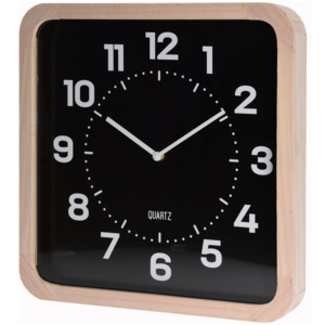 Nástěnné hodiny v dřevěném rámečku, čtvercový - 40 x 40 cm