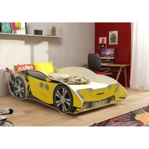 Dětská postel pro kluky MOTO - žluté