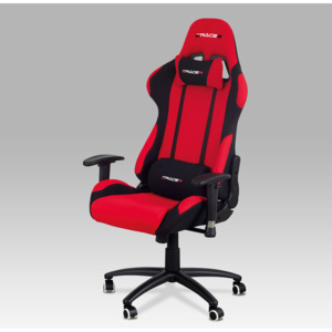 Artium Kancelářská židle houpací mech., červená látka, kovový kříž - KA-F01 RED
