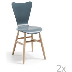 Sada 2 šedých jídelních židlí La Forma Talic