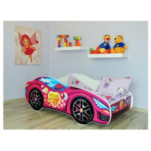 Dětská postel Racing růžový 140x70 (Dětská postel Racing růžový 140x70 bez úložného prostoru)