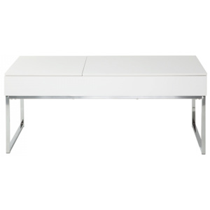 Bílý konferenční stolek s úložištěm - CELINDA