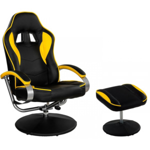 Goleto Kancelářská židle GT Relax Racer s podnožkou | černo-žlutá