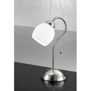 OR LA 4-1098/1 SATI Stolní lampa 1x40W E14, satin/opál sklo bílé, výška 20cm - ORION